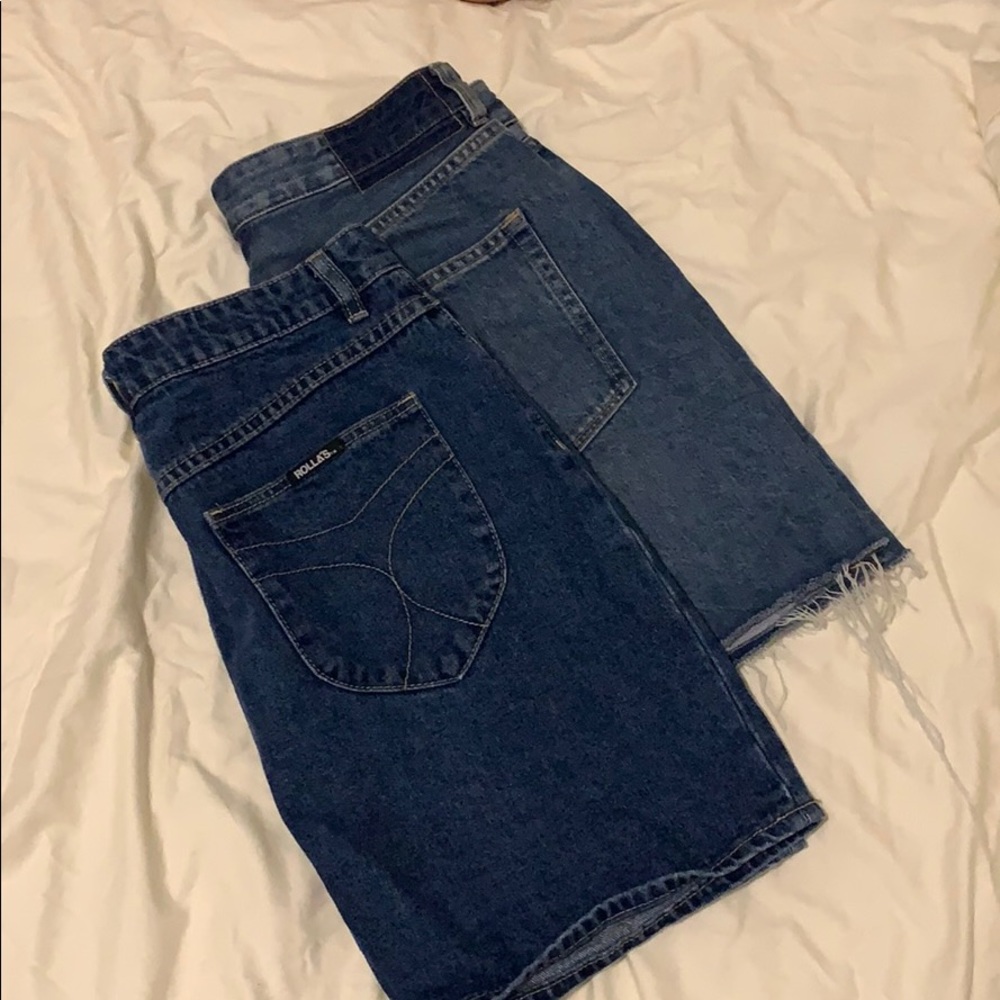 ROLLA’S Denim mini skirt (hi waist) with h&m mini